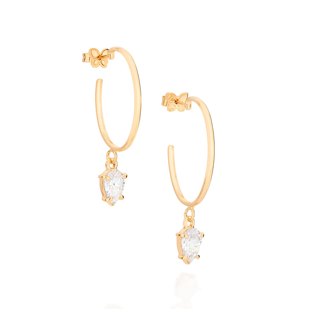 GOLD PLATED EARRING WITH ZIRCONIA
