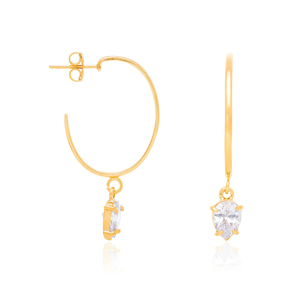 GOLD PLATED EARRING WITH ZIRCONIA