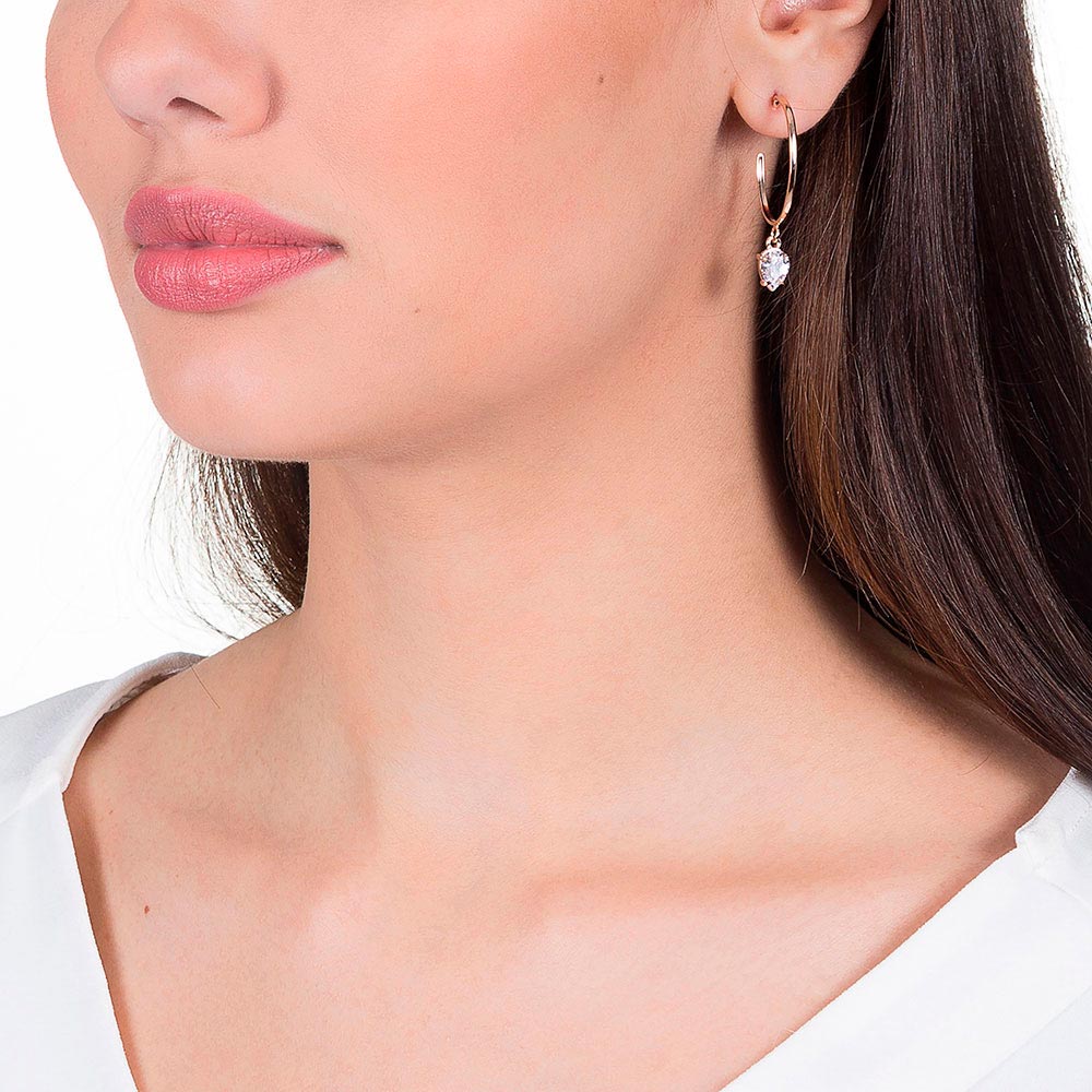 GOLD PLATED EARRING WITH ZIRCONIA