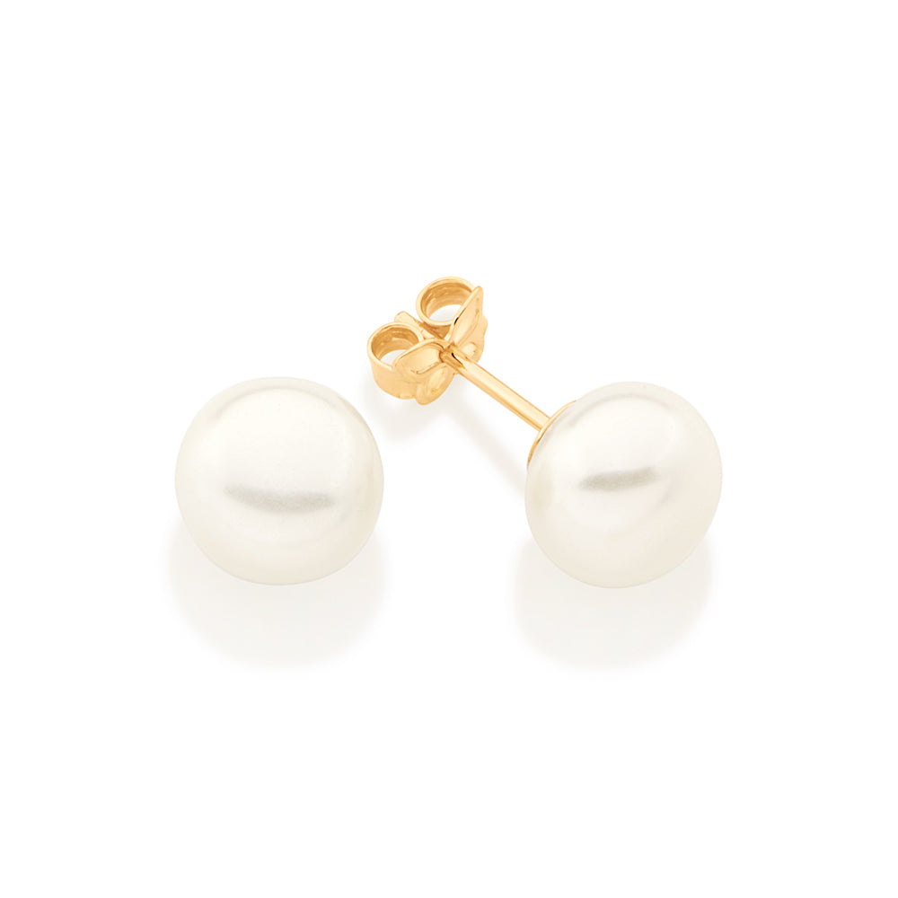 GOLD PEARL STUD EARRINGS
