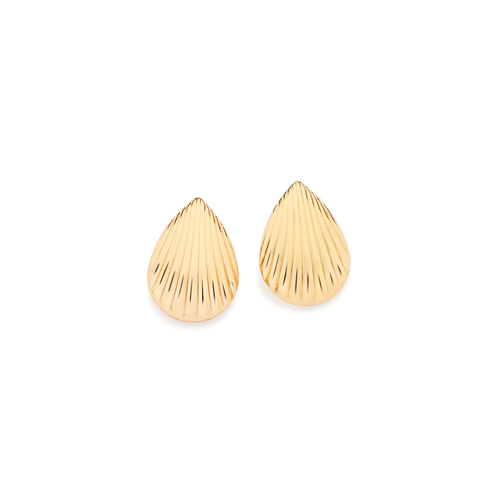 GOLD ANCIENT SHELL STUD EARRINGS