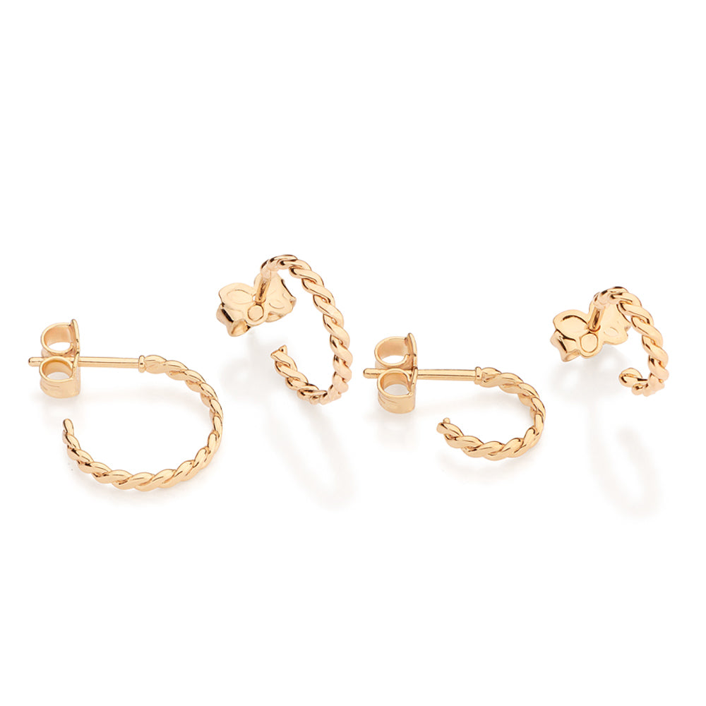 GOLD BRAIDED LEGACY HUGGIE EARRINGS KIT