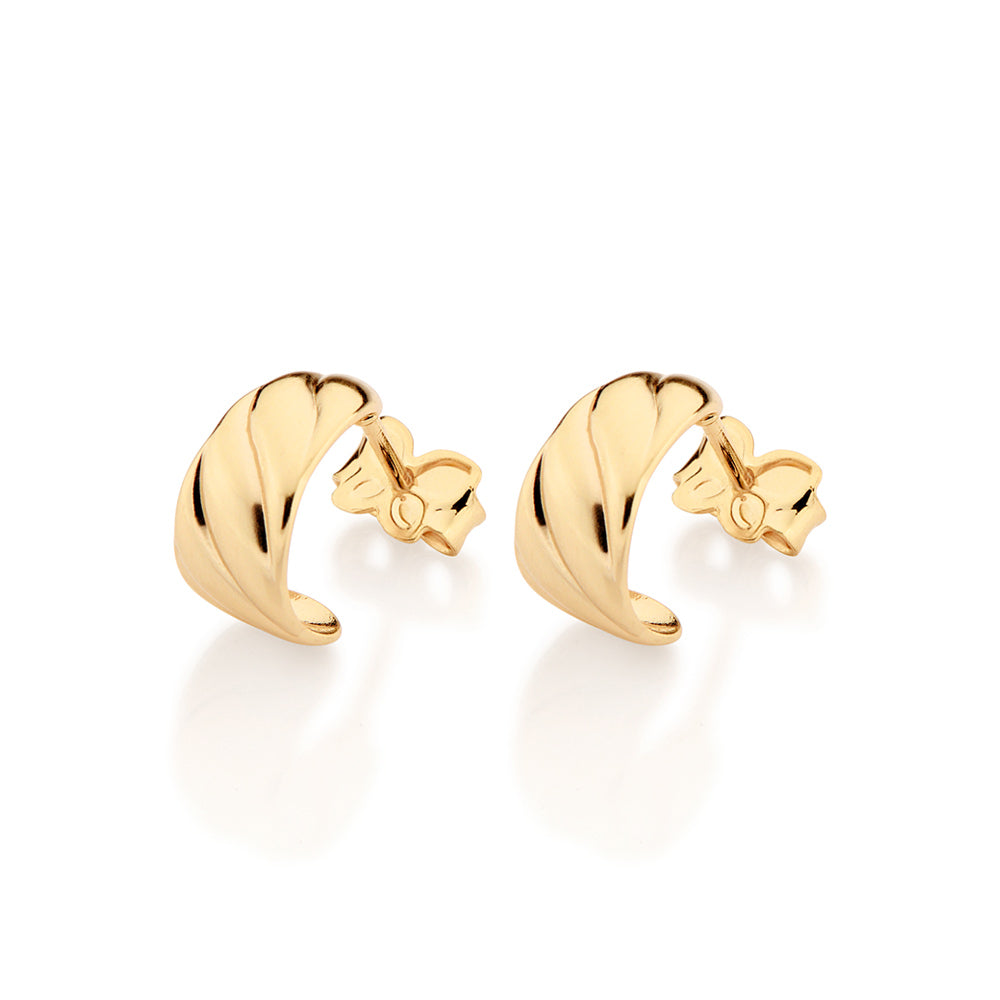 GOLD ETERNAL WAVE HUGGIE EARRINGS