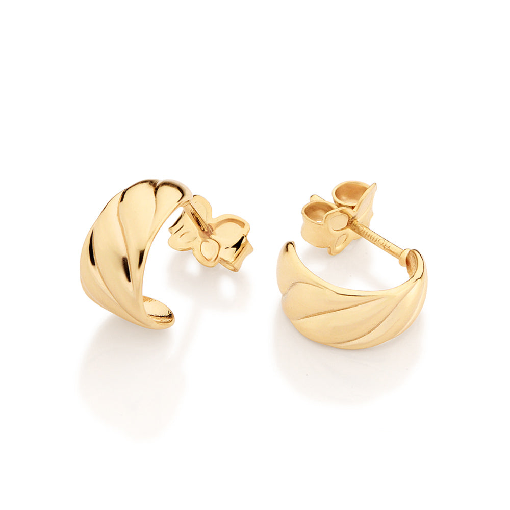 GOLD ETERNAL WAVE HUGGIE EARRINGS