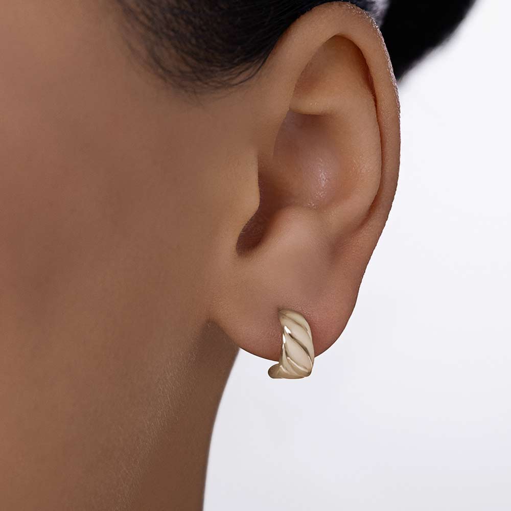 GOLD ETERNAL WAVE HUGGIE EARRINGS