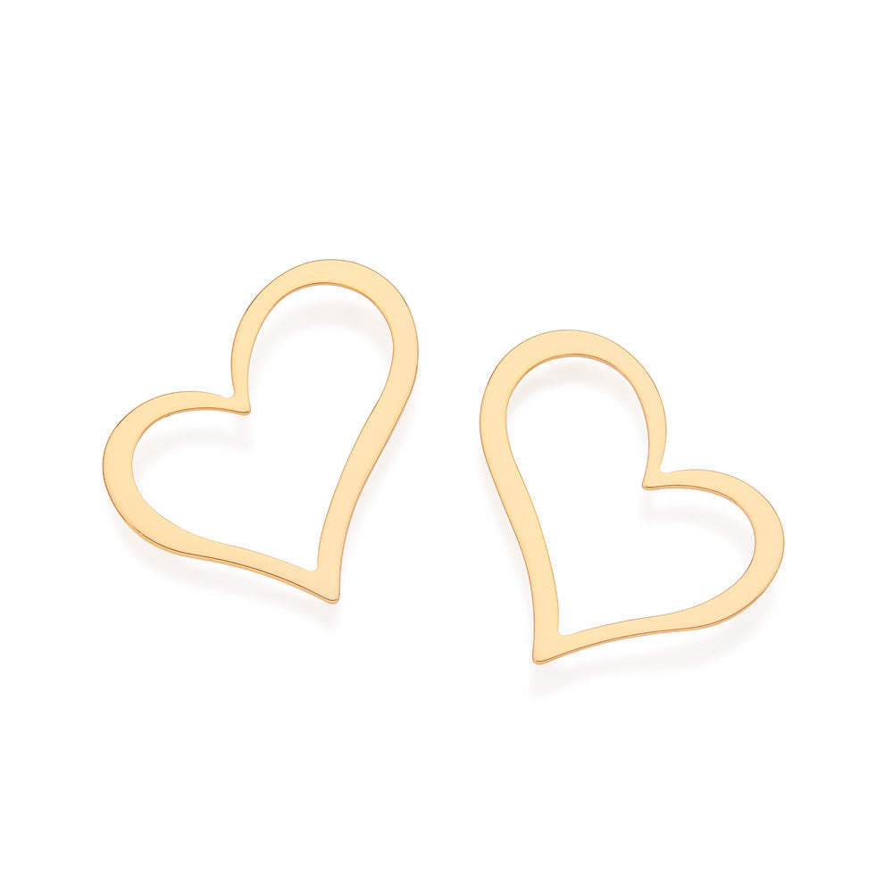 GOLD HOLLOW ORIGIN HEART MAXI EARRINGS