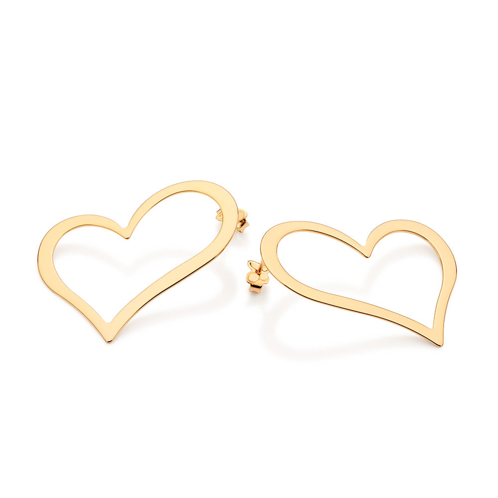 GOLD HOLLOW ORIGIN HEART MAXI EARRINGS