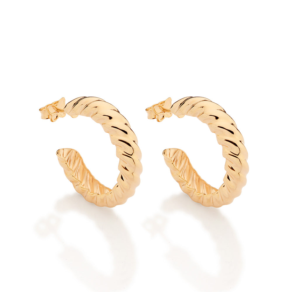 GOLD TWISTED LEGACY HOOP EARRINGS