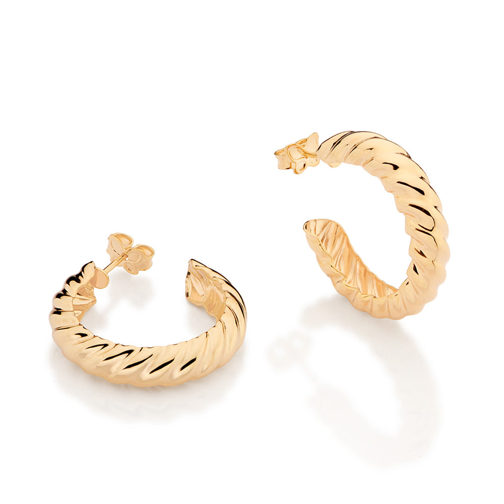 GOLD TWISTED LEGACY HOOP EARRINGS