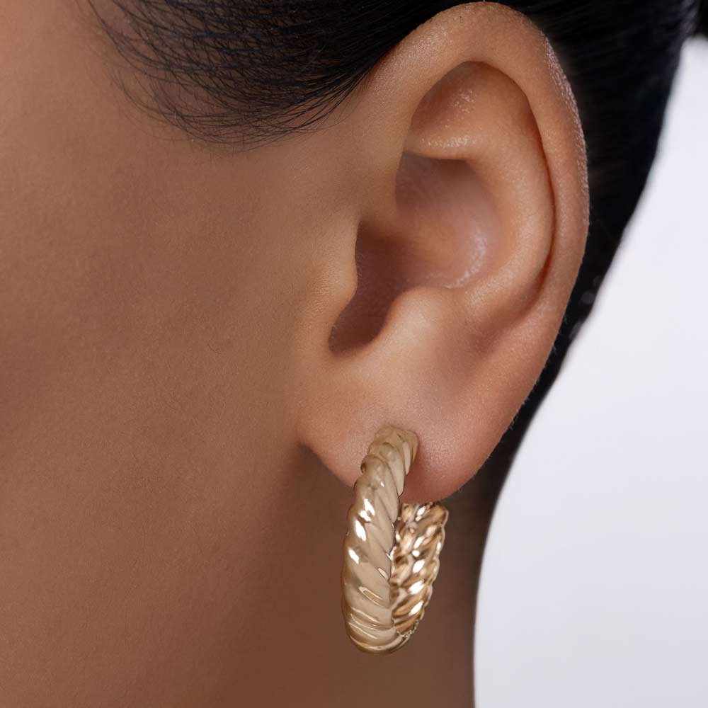 GOLD TWISTED LEGACY HOOP EARRINGS