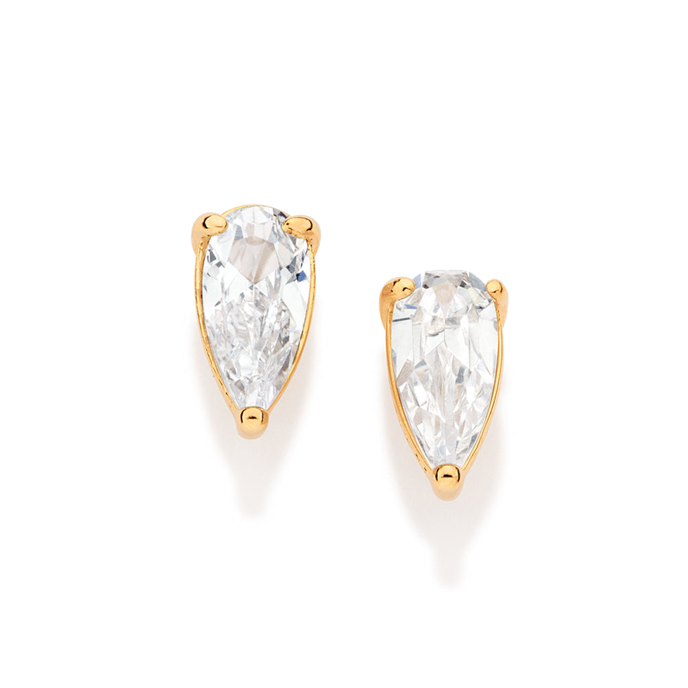 GOLD MAJESTIC DROPLET STUD EARRINGS