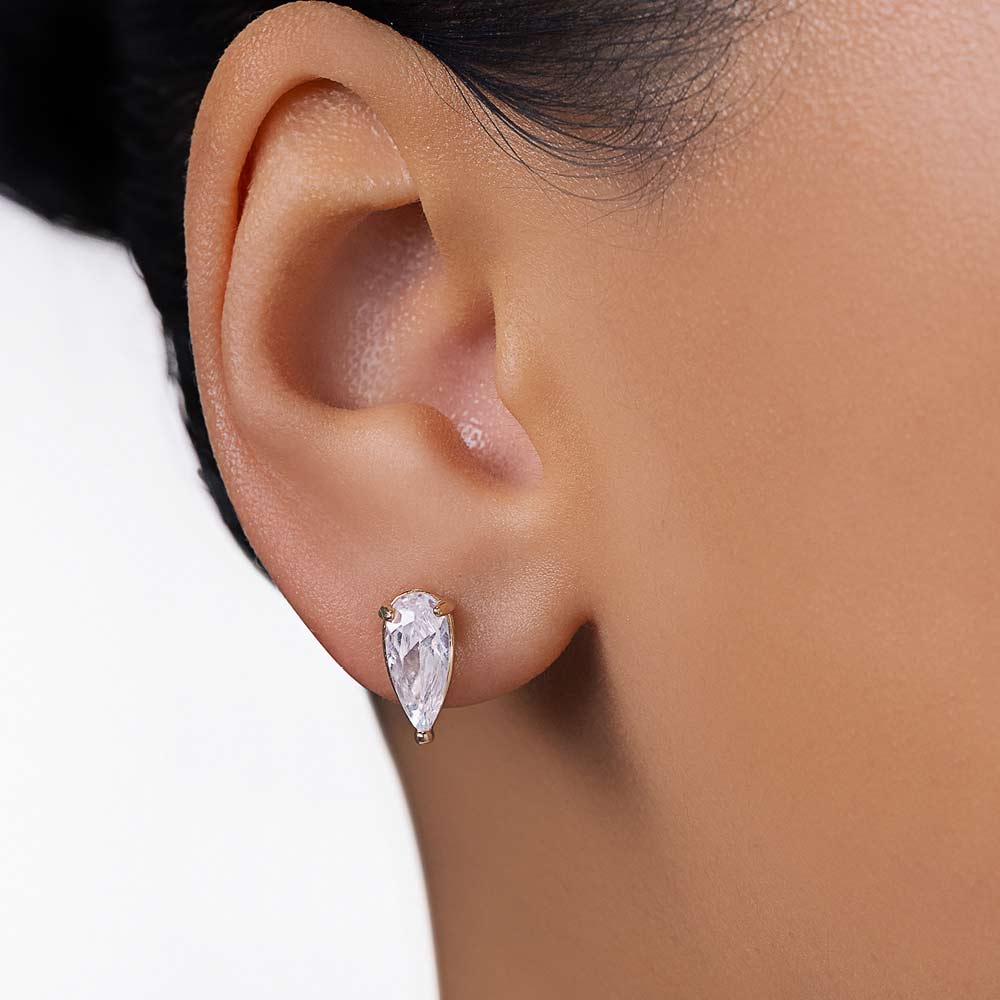 GOLD MAJESTIC DROPLET STUD EARRINGS