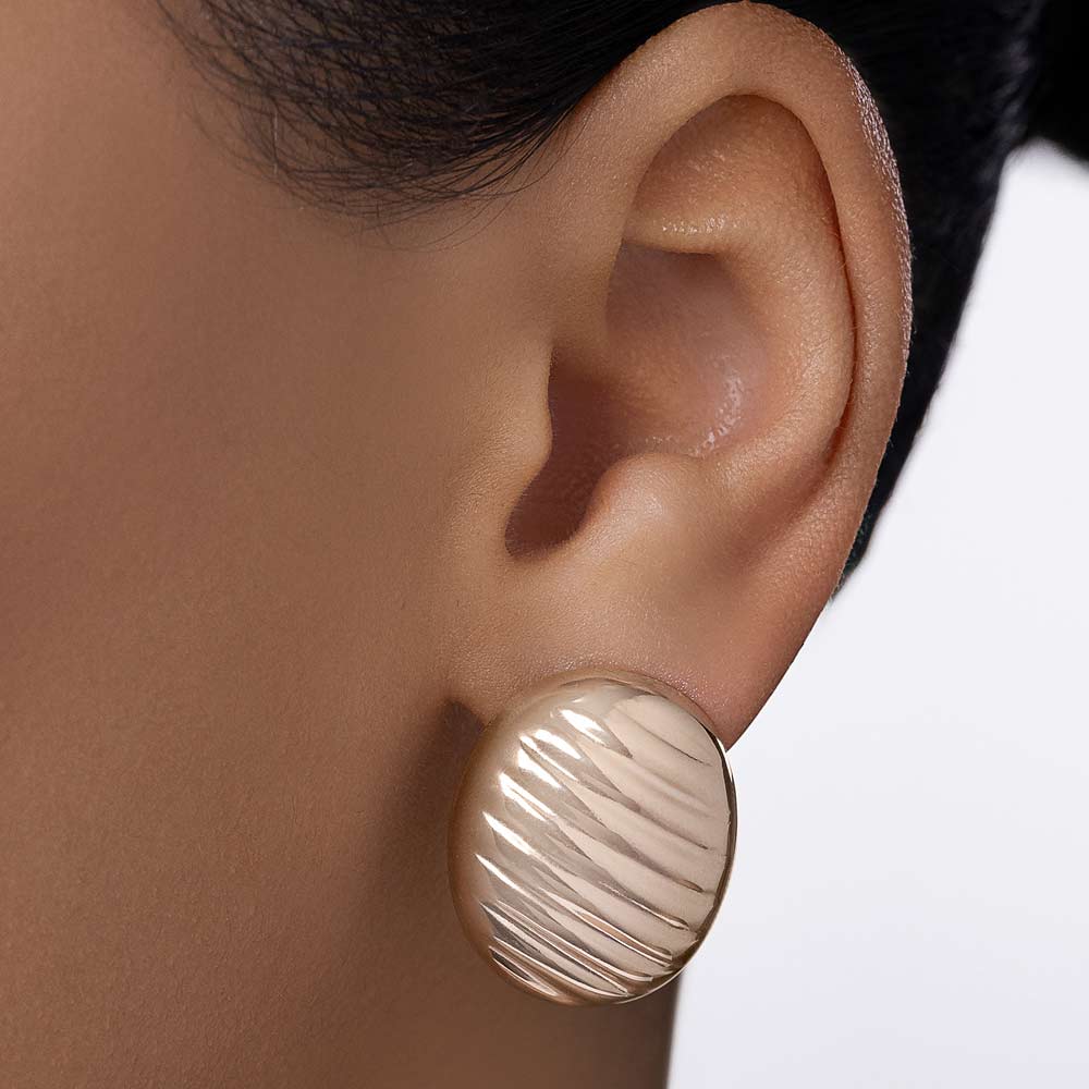 GOLD IMPERIAL OVAL MAXI EARRINGS