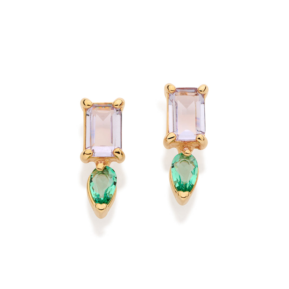 GOLD GEOMETRY OF TIME STUD EARRINGS