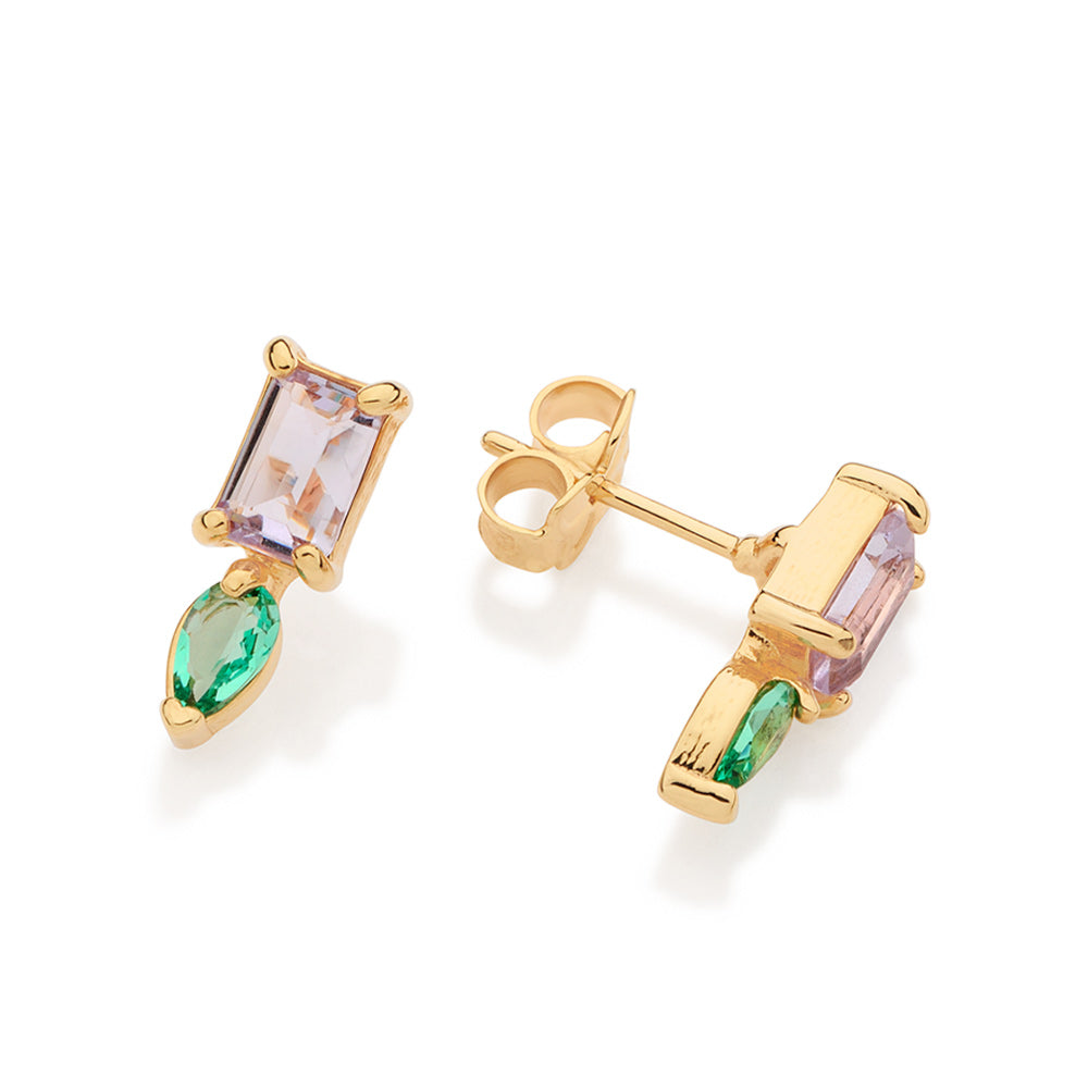 GOLD GEOMETRY OF TIME STUD EARRINGS