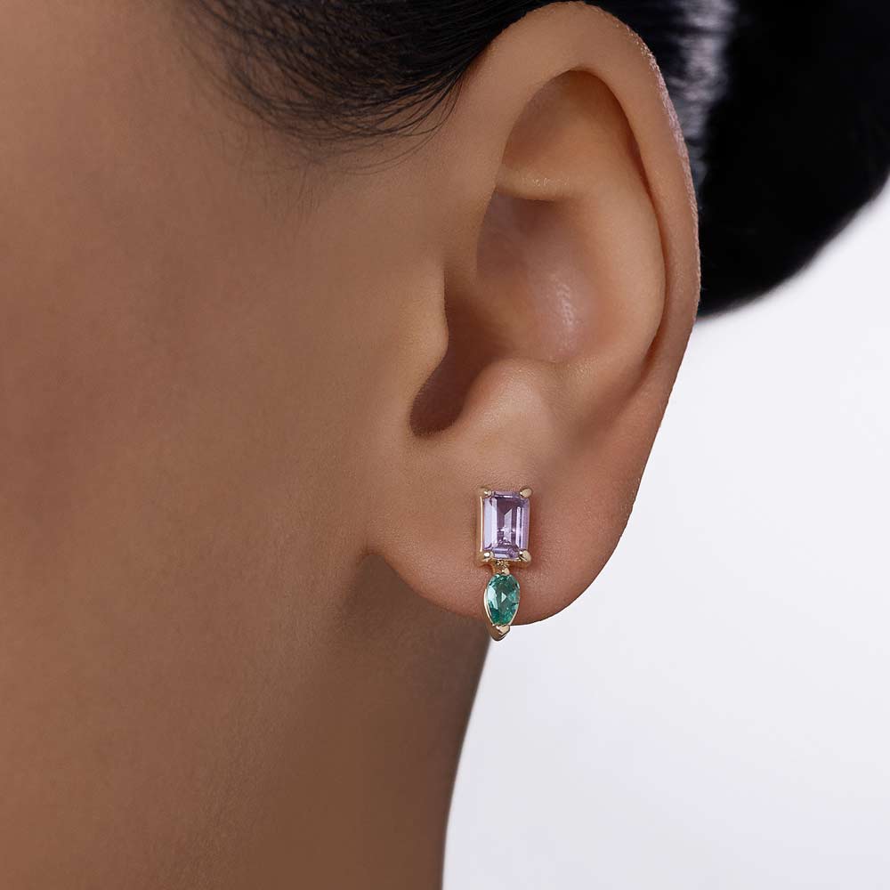 GOLD GEOMETRY OF TIME STUD EARRINGS