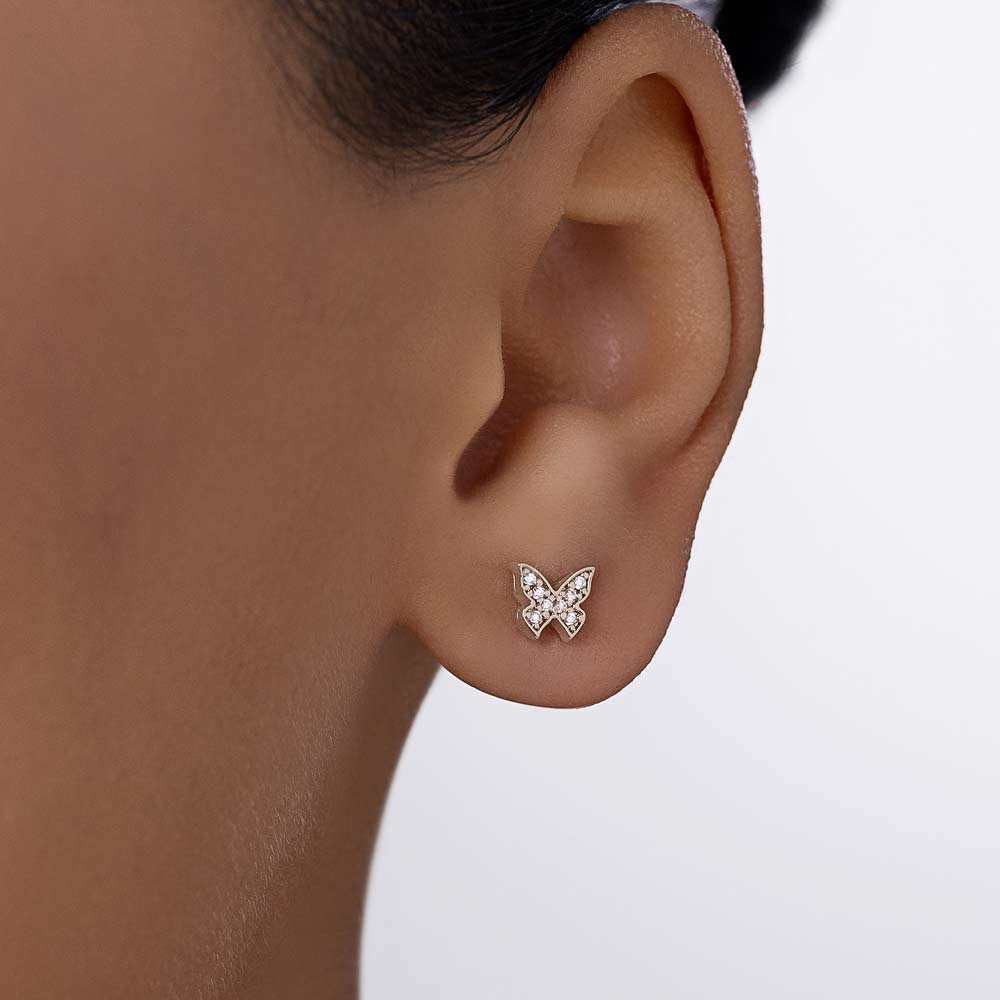 GOLD LIGHT BUTTERFLY STUD EARRINGS