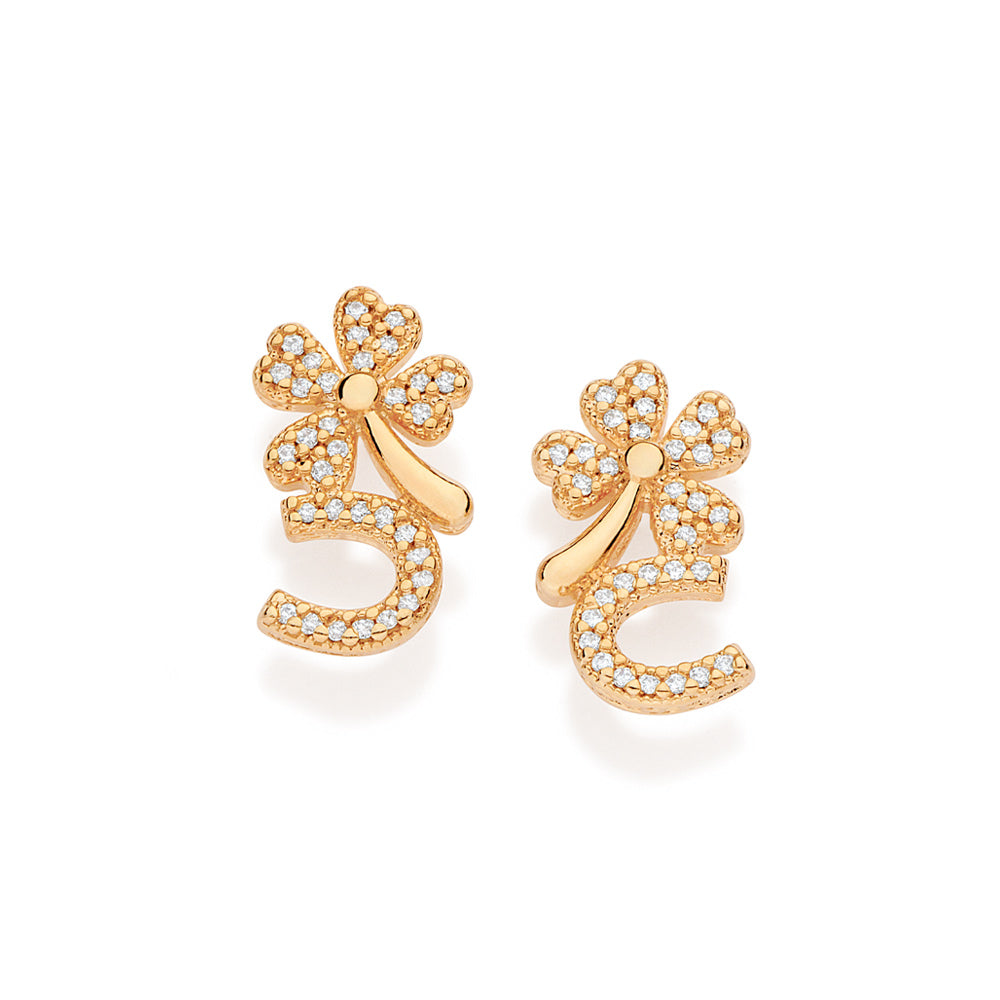 GOLD FORTUNE STUD EARRINGS