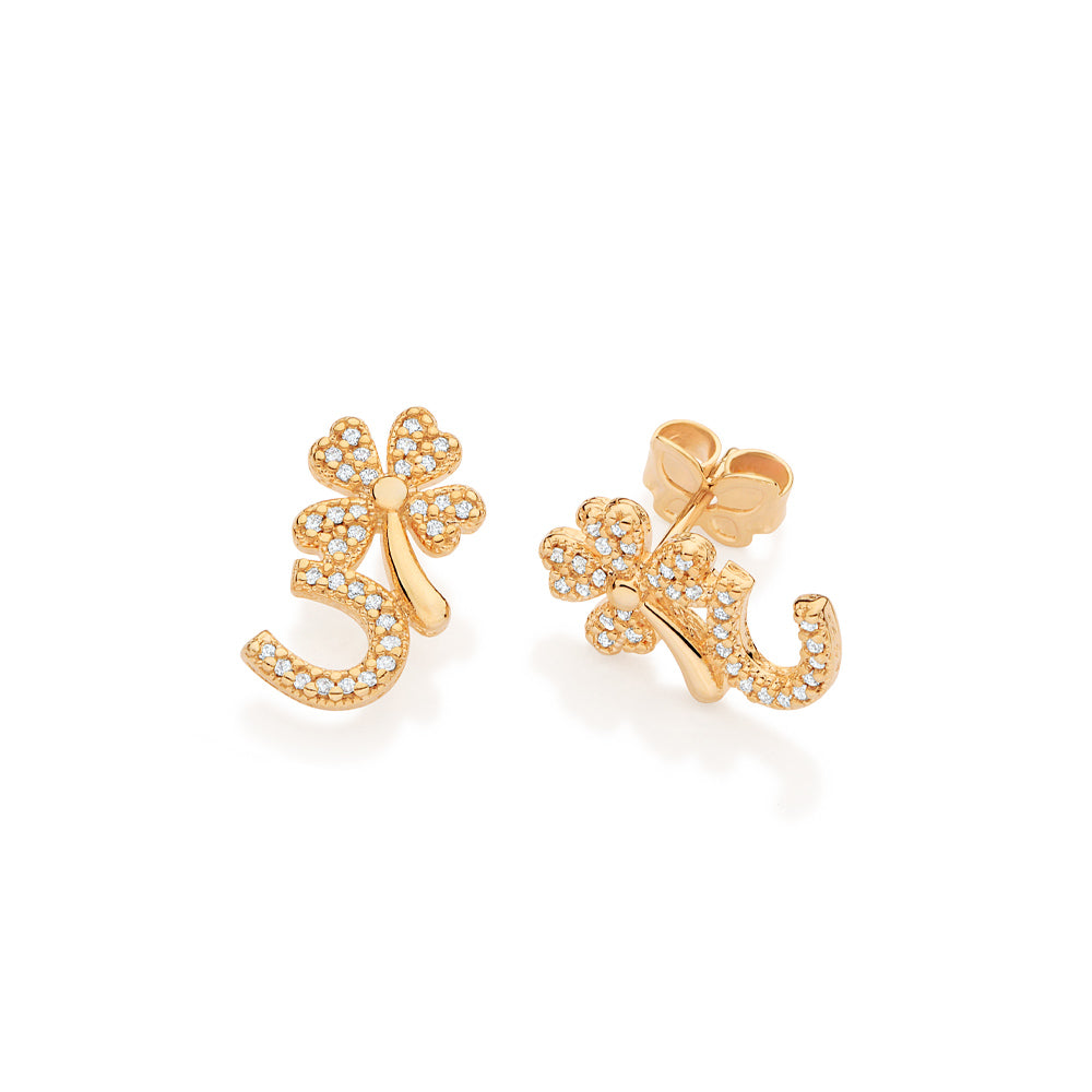 GOLD FORTUNE STUD EARRINGS