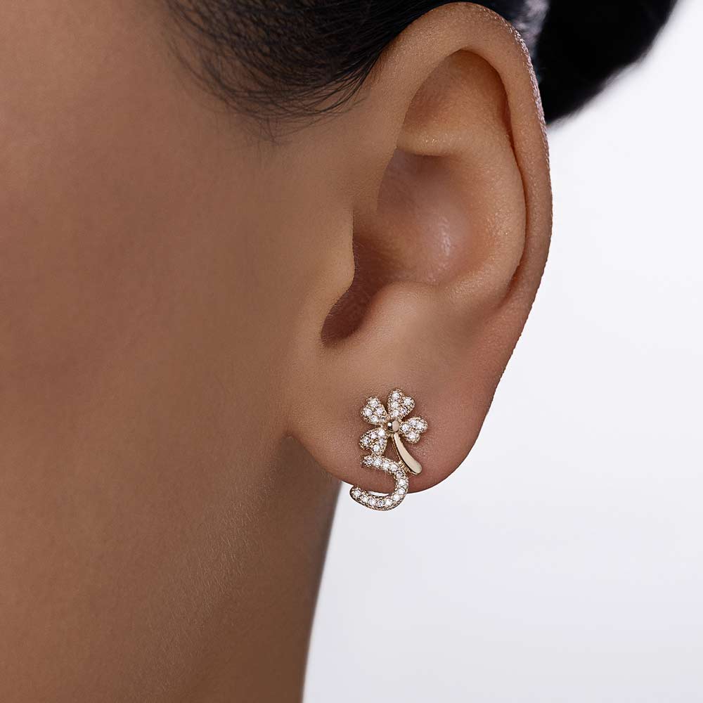 GOLD FORTUNE STUD EARRINGS