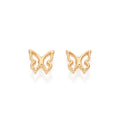 GOLD HOLLOW BUTTERFLY STUD EARRINGS