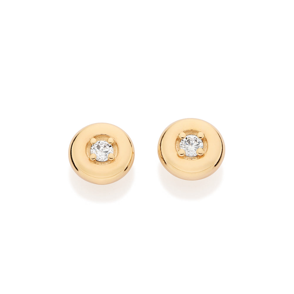 GOLD MODERN POINT OF LIGHT STUD EARRINGS