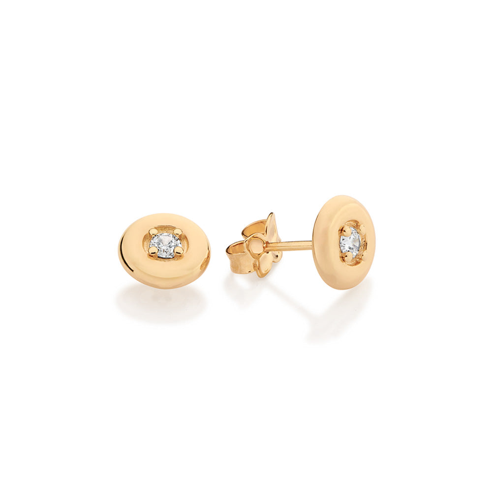 GOLD MODERN POINT OF LIGHT STUD EARRINGS
