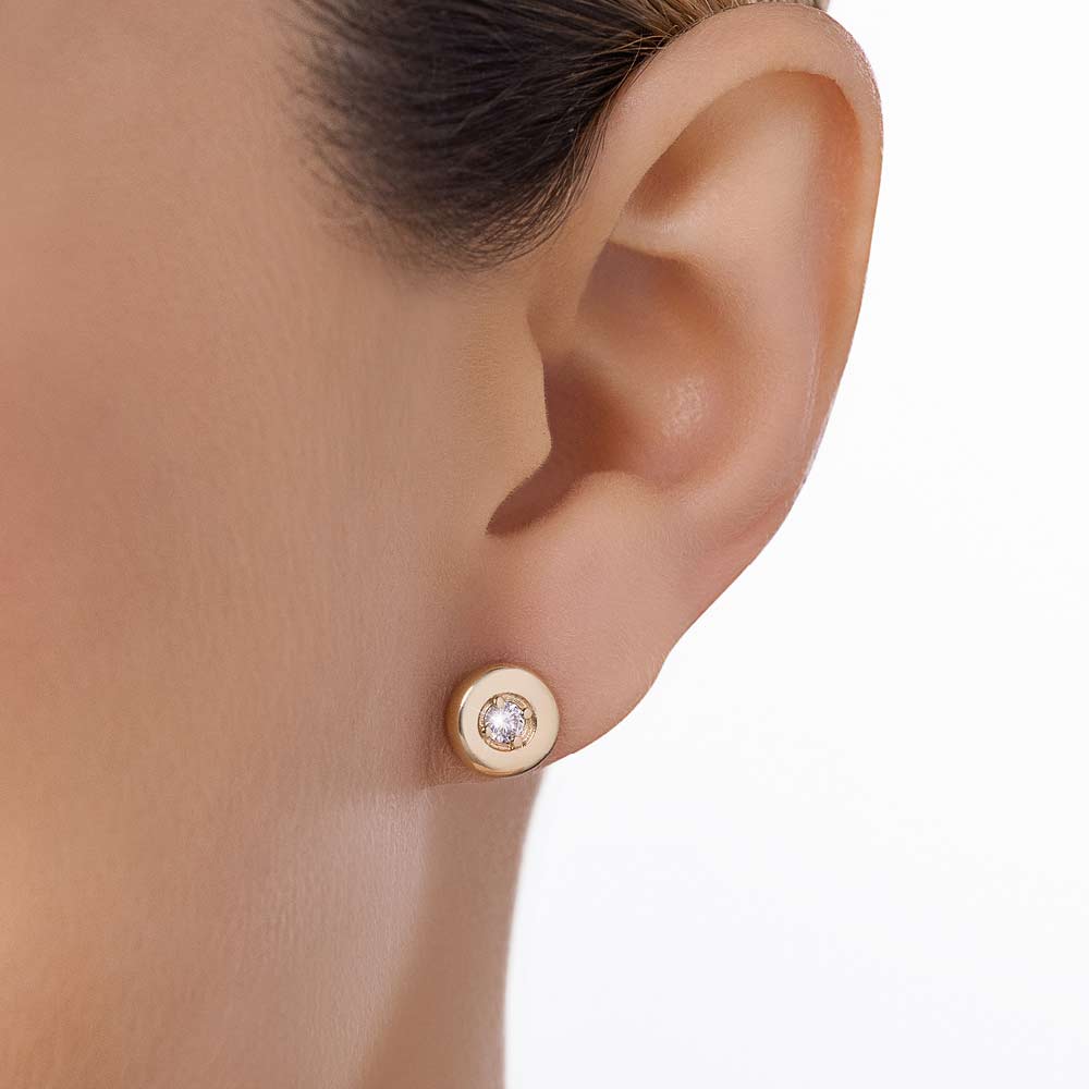 GOLD MODERN POINT OF LIGHT STUD EARRINGS