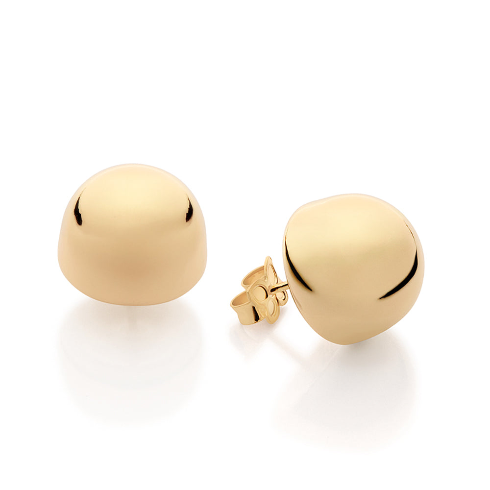 GOLD CLASSIC DOME STUD EARRINGS