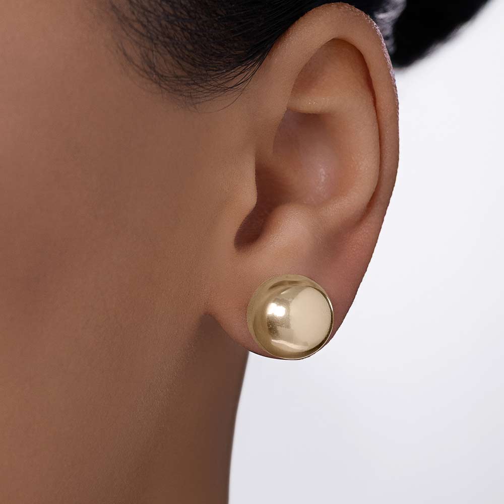 GOLD CLASSIC DOME STUD EARRINGS