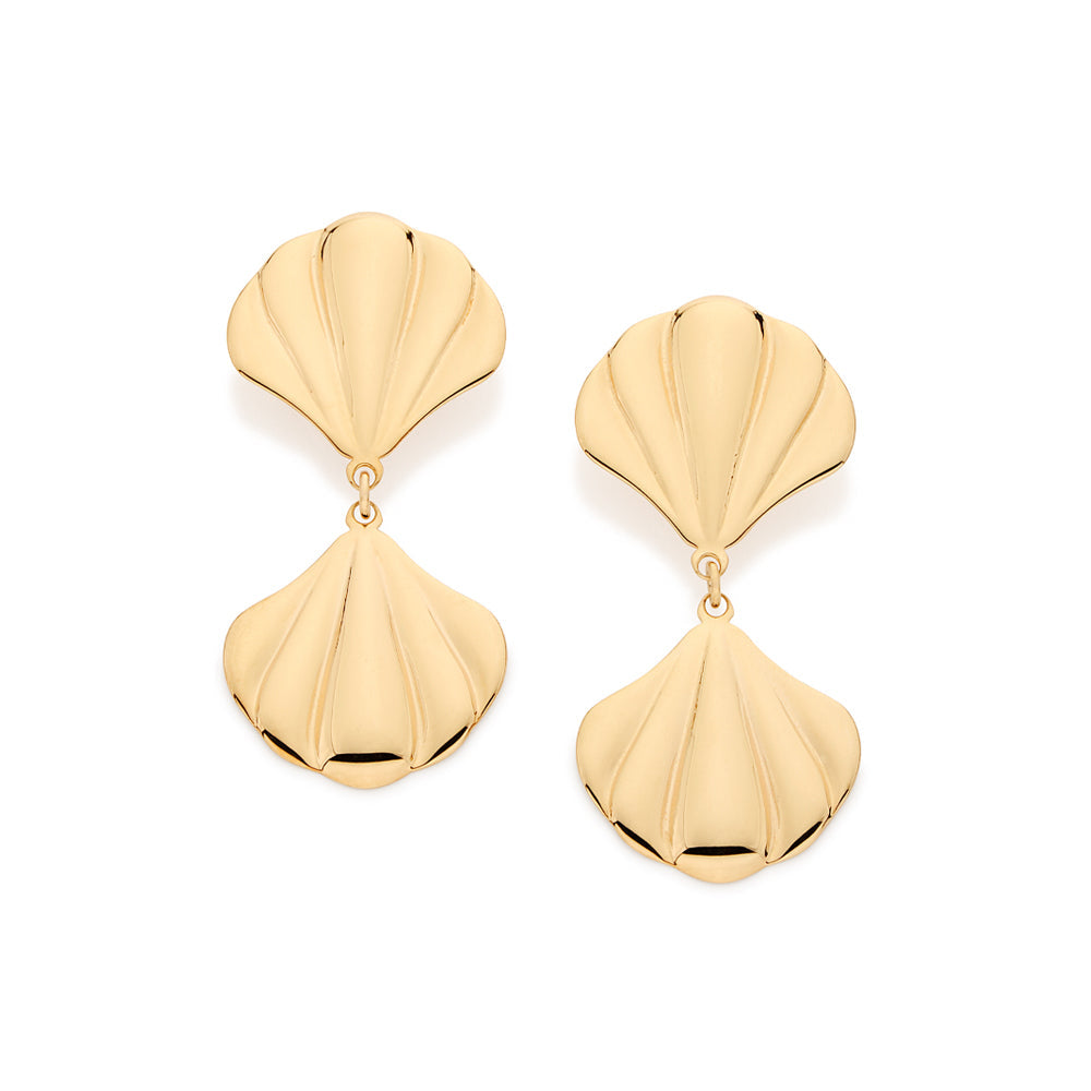 GOLD SIRENA SEASHELL EARRINGS
