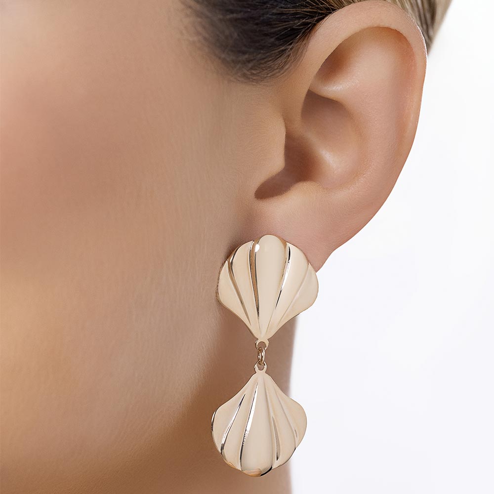 GOLD SIRENA SEASHELL EARRINGS