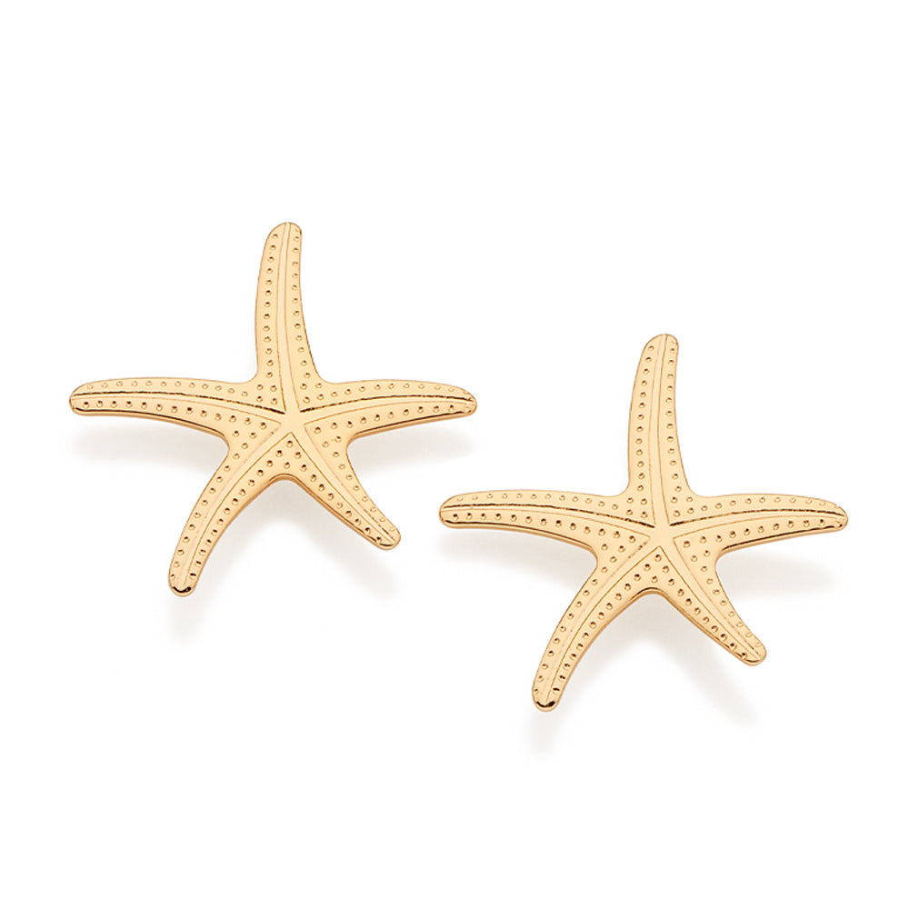 GOLD STARFISH STUD EARRINGS