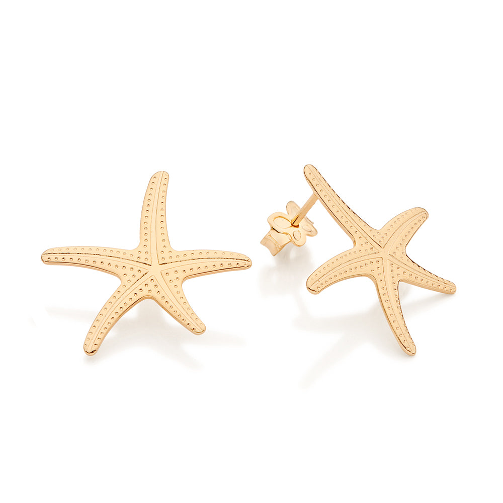 GOLD STARFISH STUD EARRINGS