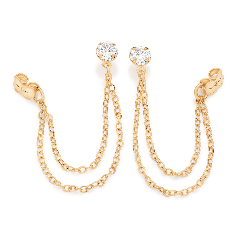 GOLD MYKONOS CHAIN EARRINGS