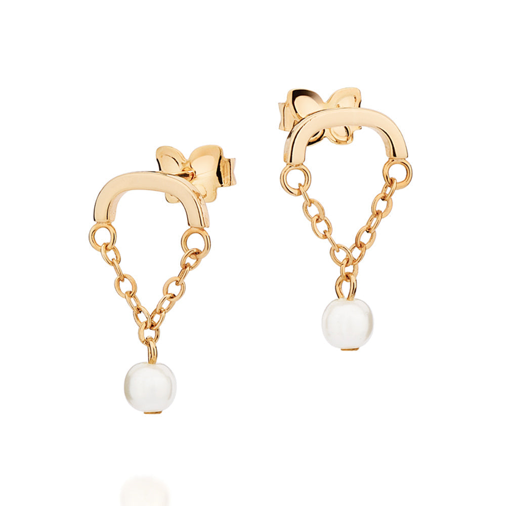 GOLD PORTOFINO PEARL EARRINGS