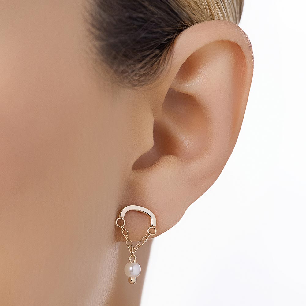 GOLD PORTOFINO PEARL EARRINGS