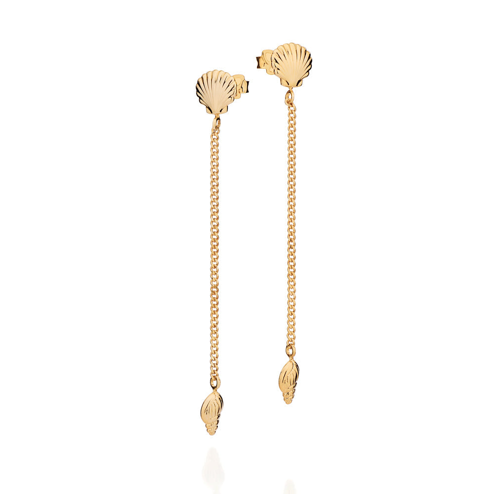 GOLD COSTA SEASHELL CHAIN EARRINGS