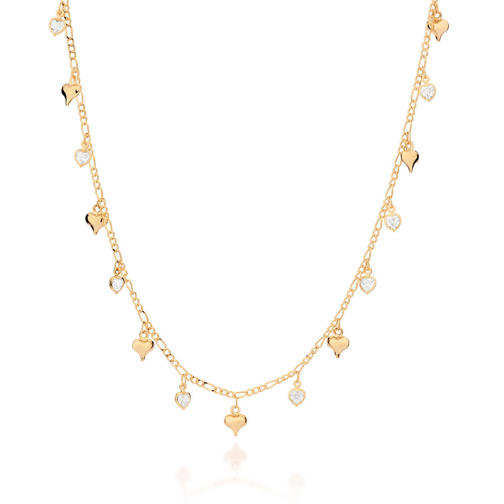 GOLD SHIMMERING HEARTS NECKLACE