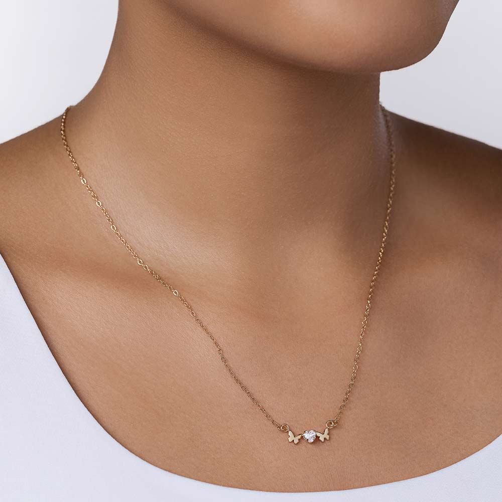GOLD MEMORY BUTTERFLIES NECKLACE
