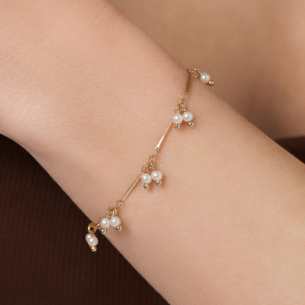 GOLD SMALL CLASSIC PEARLS BRACELET