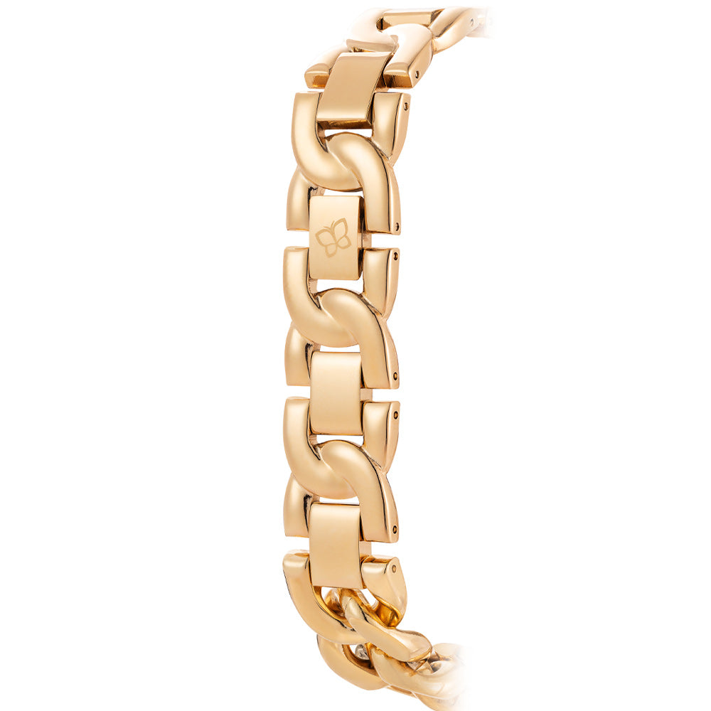 GOLD SOCIAL ANALOG WATCH WITH CRYSTALS