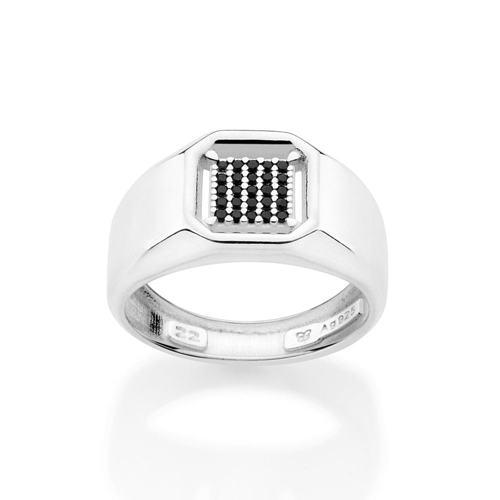 MEN’S SILVER 925 OCTAGONAL CHEVALIER RING