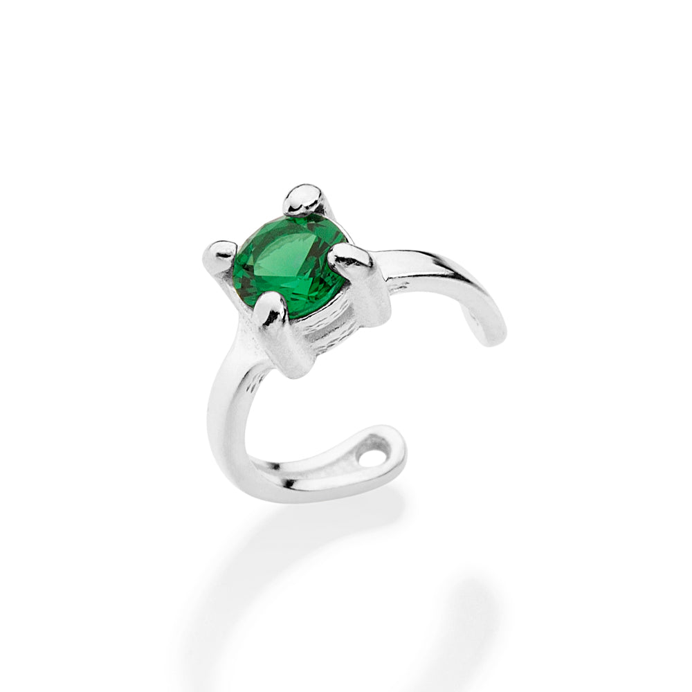 SILVER 925 GREEN SPARK EAR CUFF