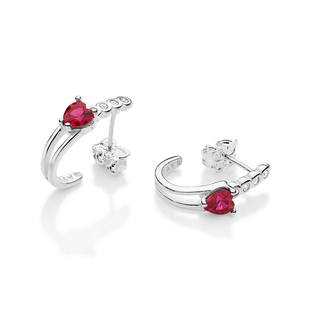 SILVER 925 LOVE DROP HUGGIE EARRINGS