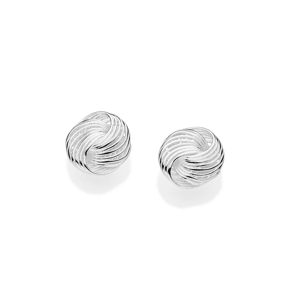 SILVER 925 INTERTWINED CIRCLES OF HARMONY STUD EARRINGS