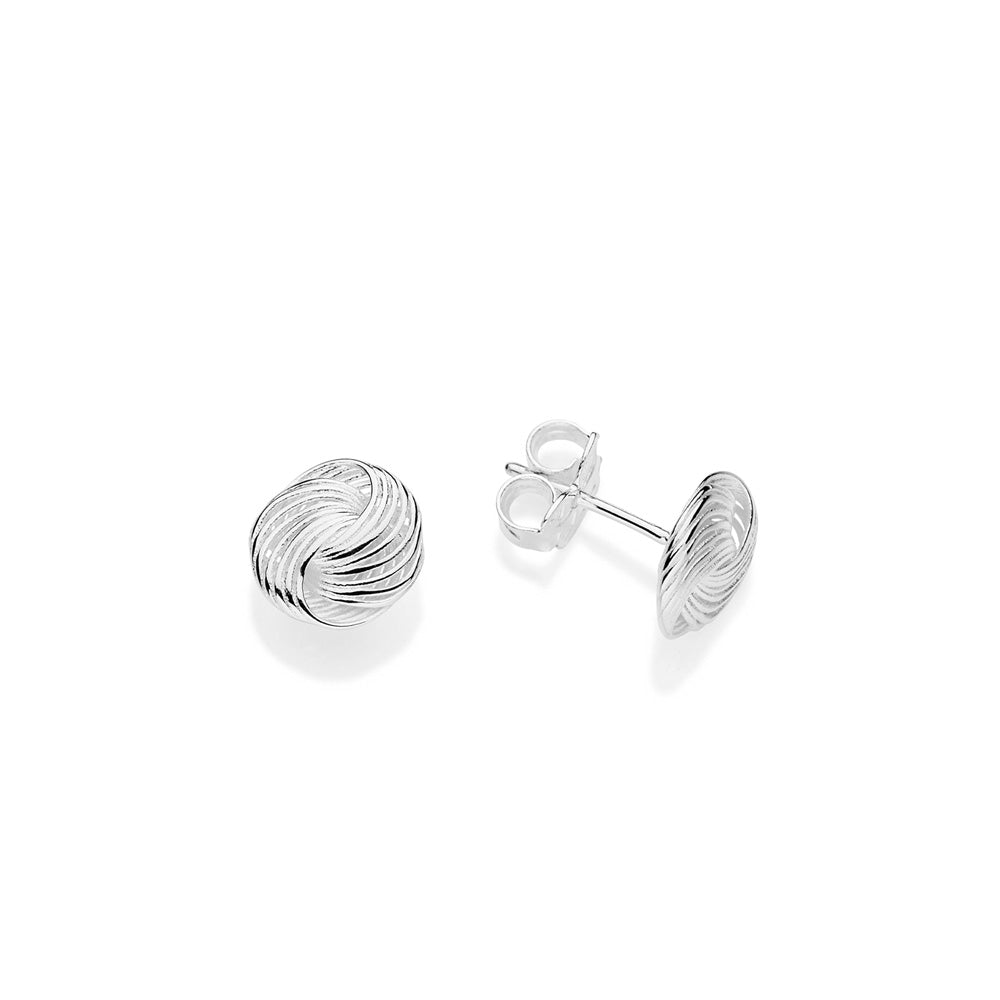 SILVER 925 INTERTWINED CIRCLES OF HARMONY STUD EARRINGS