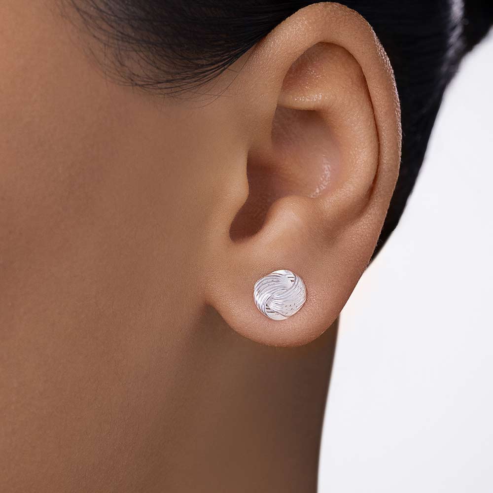 SILVER 925 INTERTWINED CIRCLES OF HARMONY STUD EARRINGS