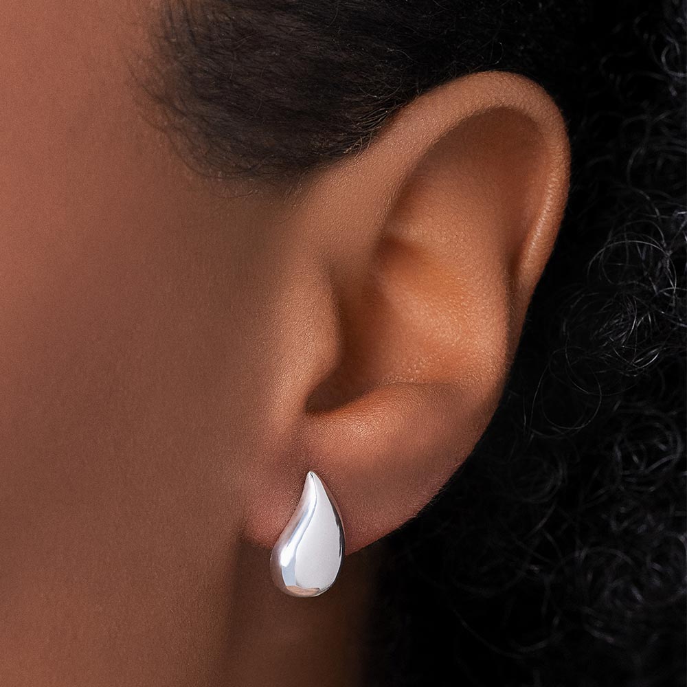 SILVER 925 BOLD DROPLET EARRINGS