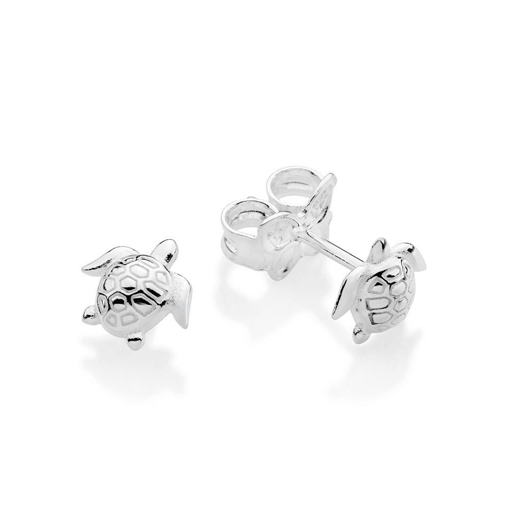 SILVER 925 TURTLE STUD EARRINGS